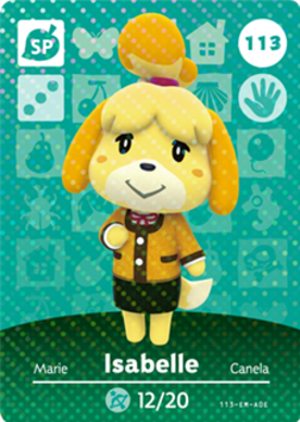 Isabelle (Winter) (Animal Crossing Cards - Series 2) amiibo card